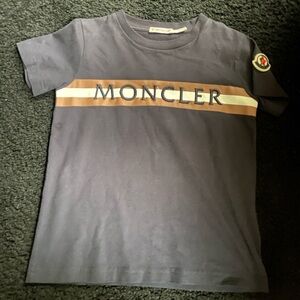 Moncler Black and Brown T-Shirt with Logo